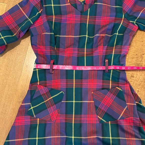 Collectif Red and Green Plaid Dress - Picture 5 of 5